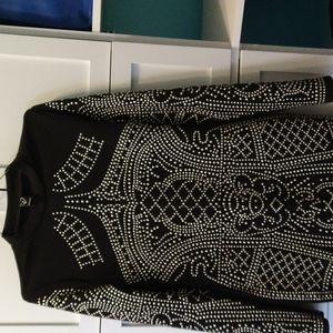 Women's black gold stud dress